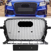 Schwarz Glanz Wabengrill Frontgrill Kühlergrill für Audi Q5 8R 2012-2016 mit PDC